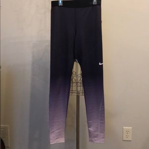 Purple Ombré Nike Pro Hyperwarm leggings